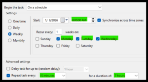 New-ScheduledTaskTrigger: limitation and workaround. – D-Bart